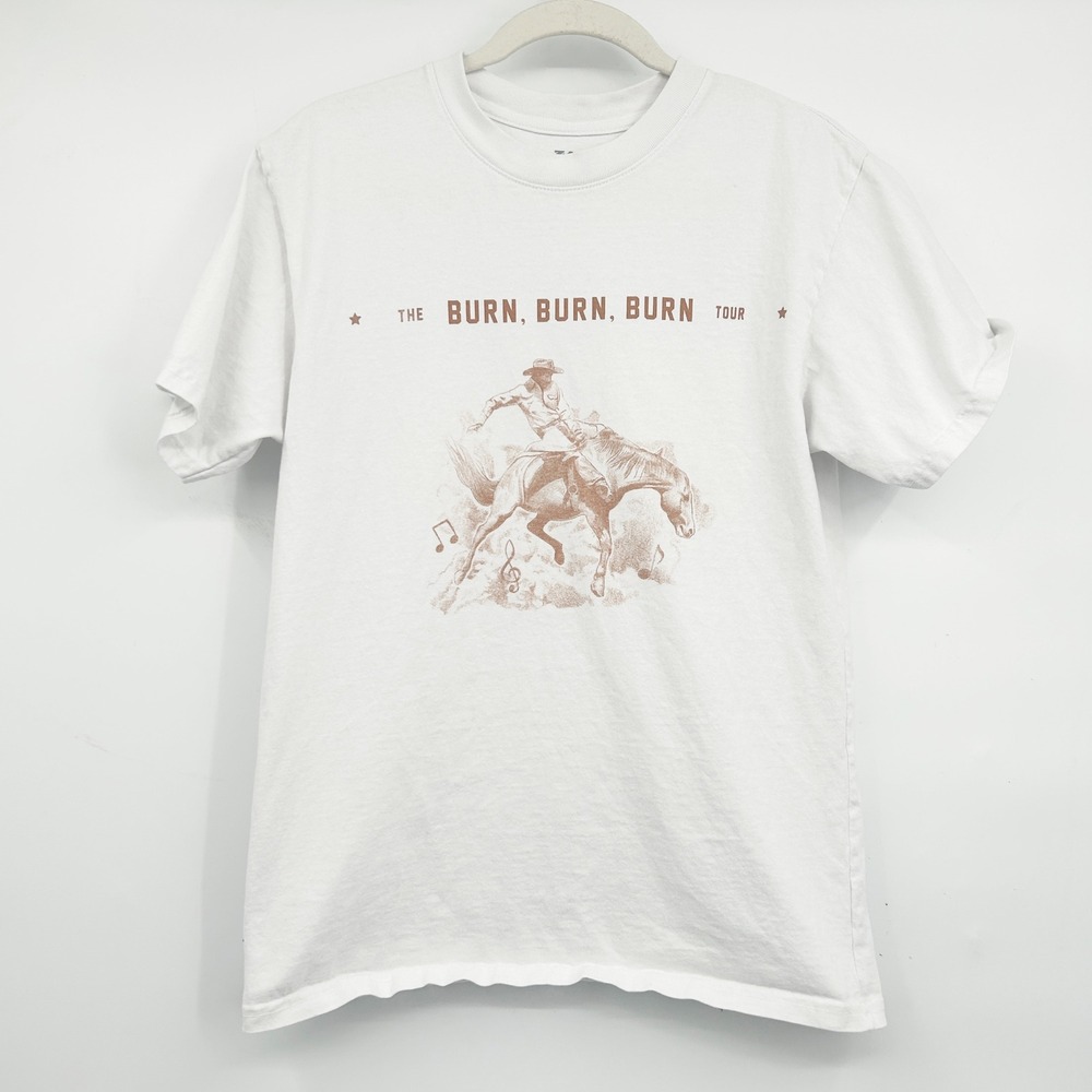 Zach Bryan Mens Burn Burn Burn Tour 2023 Western Country Concert T-Shirt Merch S